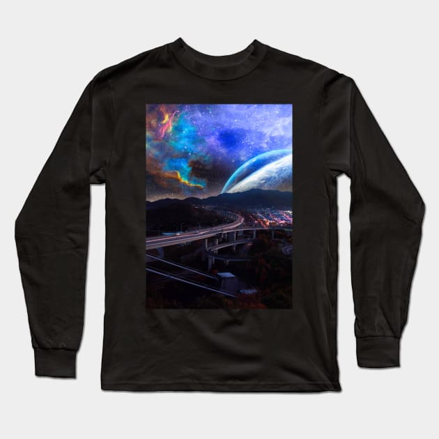 Highway To The Stars Long Sleeve T-Shirt by Shaheen01